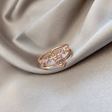 Load image into Gallery viewer, Index Finger Diamond Ring Light Luxury Zircon Double Heart Ring - WAlMYe #