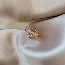 Load image into Gallery viewer, Index Finger Diamond Ring Light Luxury Zircon Double Heart Ring - WAlMYe #