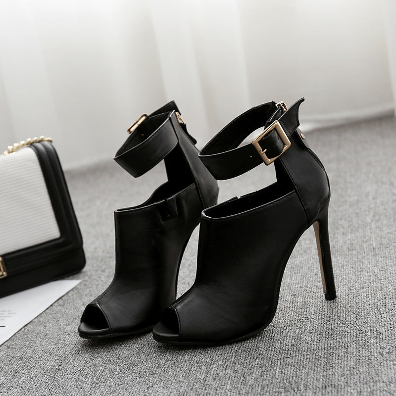 Roman Style Fish Mouth High-Top Sandals Fashion High-Heeled Sandals Women - WAlMYe #