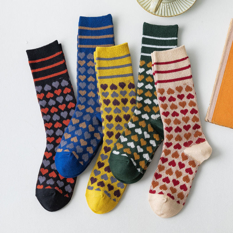 Hong Kong and Taiwan British Style Calf Socks Mori Harajuku Complex Long Socks - WAlMYe #