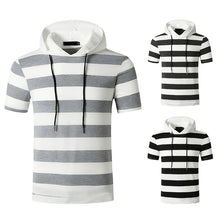 Load image into Gallery viewer, Men's T-shirt Gym Hooded Sports Short Sleeve T-shirt - WAlMYe #