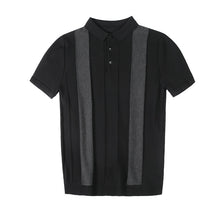 Load image into Gallery viewer, Colorblock Striped Short-Sleeved Lapel T-Shirt - WAlMYe #