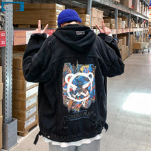 Load image into Gallery viewer, Autumn Creative Graffiti Print Denim Jacket Men