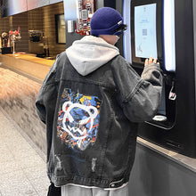 Load image into Gallery viewer, Autumn Creative Graffiti Print Denim Jacket Men
