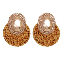 Load image into Gallery viewer, New Fashion All-match Rhinestone Geometric Round Earrings - WAlMYe #