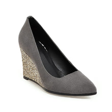 Load image into Gallery viewer, Korean Suede Pointed Toe All-match Shallow Mouth High Heels Work Shoes - WAlMYe #