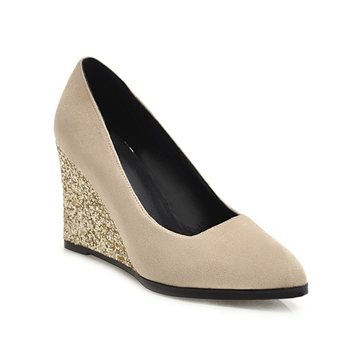 Korean Suede Pointed Toe All-match Shallow Mouth High Heels Work Shoes - WAlMYe #