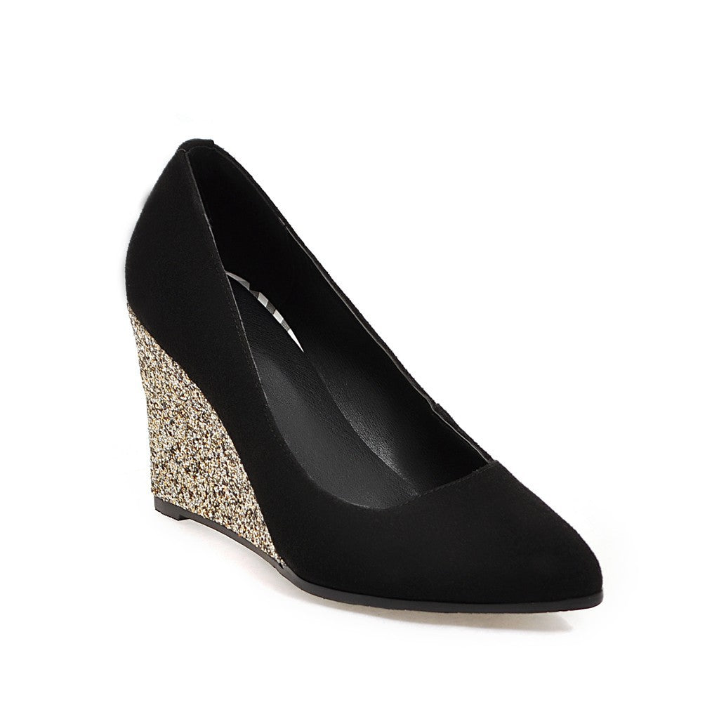 Korean Suede Pointed Toe All-match Shallow Mouth High Heels Work Shoes - WAlMYe #