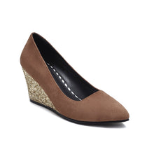 Load image into Gallery viewer, Korean Suede Pointed Toe All-match Shallow Mouth High Heels Work Shoes - WAlMYe #