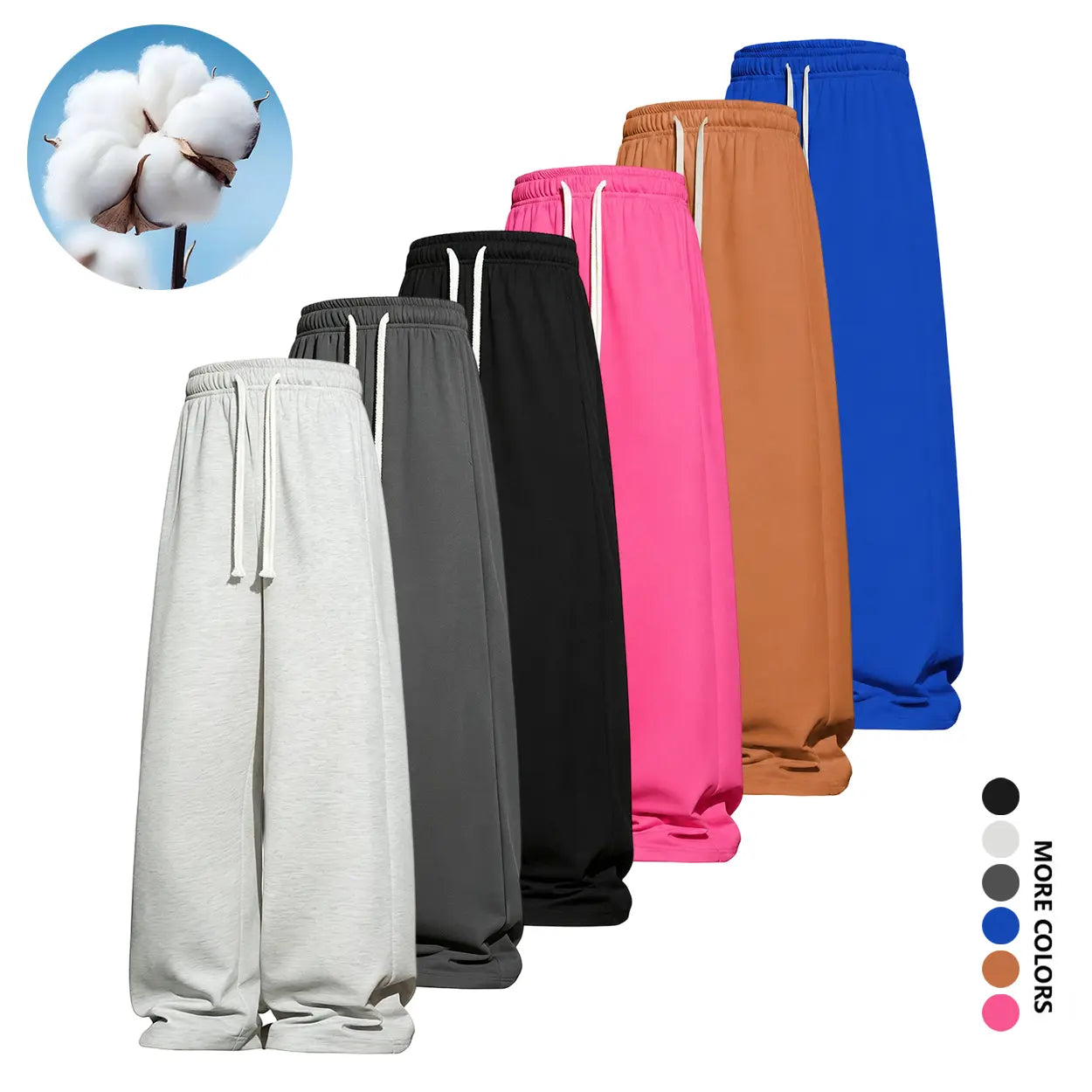 Men’S All-Season Baggy Wide-Leg Athletic Pants - Sports Clothing with Deep Pockets, Soft Breathable Fabric, Machine Washable Mens Clothing for Street Style, Khaki Pants Clothes