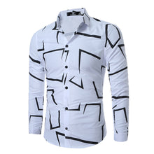Load image into Gallery viewer, Men's Geometric Print Casual Long-Sleeved Shirt - WAlMYe #