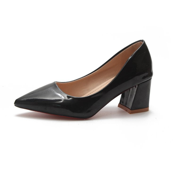 Summer New Pointed Shallow Mouth Thick Heel High Heels - WAlMYe #