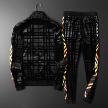 Load image into Gallery viewer, Men's Velvet Stand Collar Casual Trouser Suit - WAlMYe #