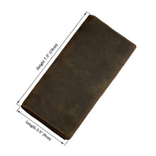 Load image into Gallery viewer, Men's Vintage Crazy Horse Leather Long Vertical Wallet - WAlMYe #