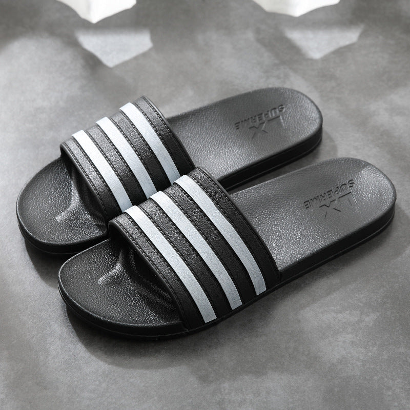 White Stripes Slippers For Women And Men Bathroom Slippers Home Shoes - WAlMYe #