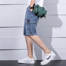 Load image into Gallery viewer, Multi-Pocket Tooling Denim Shorts Men's Straight Loose Casual Five-Point Pants - WAlMYe #