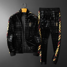 Load image into Gallery viewer, Men's Velvet Stand Collar Casual Trouser Suit - WAlMYe #