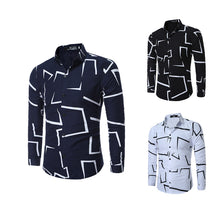 Load image into Gallery viewer, Men's Geometric Print Casual Long-Sleeved Shirt - WAlMYe #