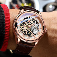 Load image into Gallery viewer, Automatic Mechanical Leather Hollow Men's Watch Simple Waterproof - WAlMYe #