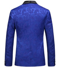 Load image into Gallery viewer, High-end Suit Jacquard Navy Blue Green Fruit Collar Men's Suit Three-piece Banquet Groom Dress - WAlMYe #