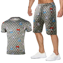 Load image into Gallery viewer, Men And Women Couples Rainbow Letters Short Sleeved Shorts Suit - WAlMYe #