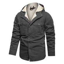 Load image into Gallery viewer, Men Cotton Jacket Winter Thick Warm Parkas Male Plus Velvet Casual Hooded Coat - WAlMYe #