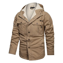 Load image into Gallery viewer, Men Cotton Jacket Winter Thick Warm Parkas Male Plus Velvet Casual Hooded Coat - WAlMYe #