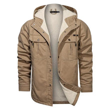 Load image into Gallery viewer, Men Cotton Jacket Winter Thick Warm Parkas Male Plus Velvet Casual Hooded Coat - WAlMYe #