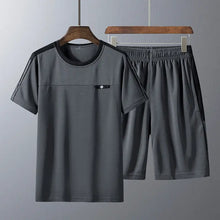 Load image into Gallery viewer, Men'S Short-Sleeved T-Shirt Middle-Aged And Elderly Casual Suit Men'S Short-Sleeved Shorts Two-Piece Dad Suit - WAlMYe #