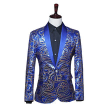 Load image into Gallery viewer, Men's Green Fruit Collar Stage Performance Suit Jacket - WAlMYe #