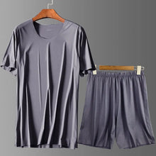 Load image into Gallery viewer, Men's Ice Silk Seamless Short Sleeve Suit Men's Round Neck Two-Piece Suit - WAlMYe #