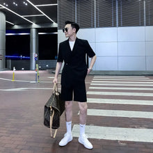 Load image into Gallery viewer, Men's Solid Color Short-sleeved Shorts Suits, Trendy Men's High-profile Solid Color Suits - WAlMYe #