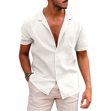 Load image into Gallery viewer, Men's Tops Casual Button Down Shirt Short Sleeve Beach Shirt Summer - WAlMYe #