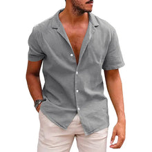Load image into Gallery viewer, Men's Tops Casual Button Down Shirt Short Sleeve Beach Shirt Summer - WAlMYe #