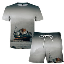 Load image into Gallery viewer, Men's Women's T-Shirt Set Flame 3D Digital Printing T-Shirt Fashion Casual Two-Piece Set - WAlMYe #