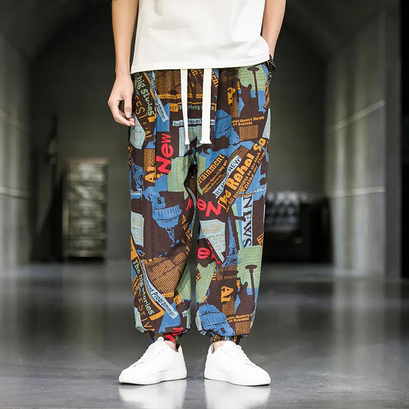 Mens Fashion Breathable Casual Wide Leg Pants - WAlMYe #