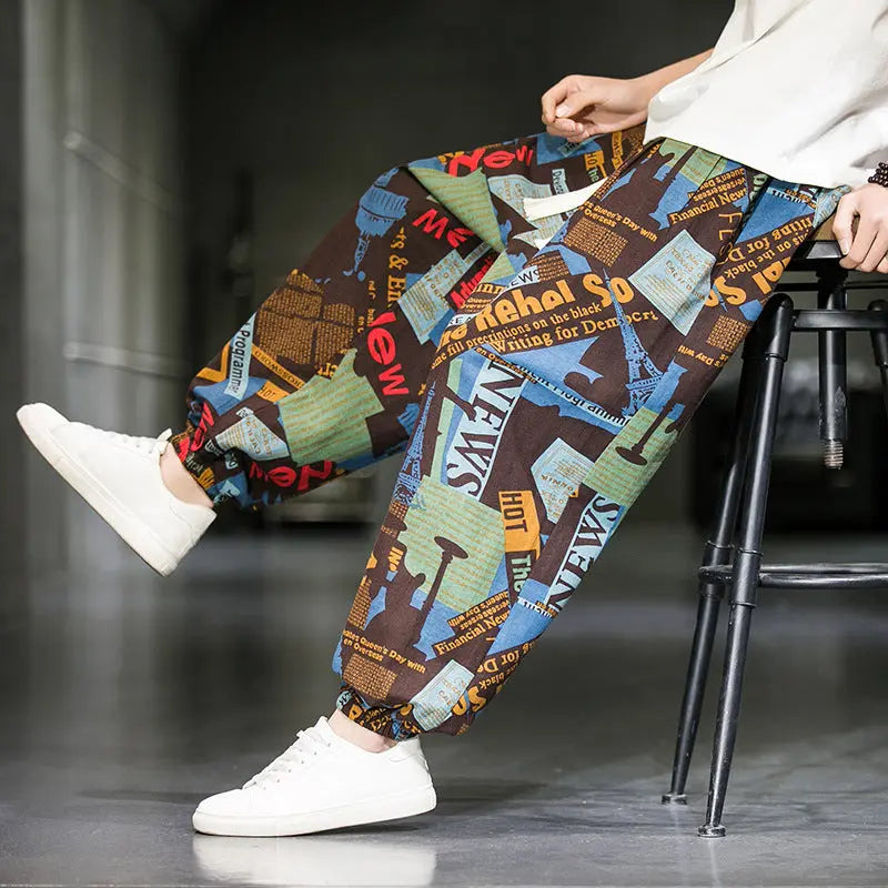 Mens Fashion Breathable Casual Wide Leg Pants - WAlMYe #