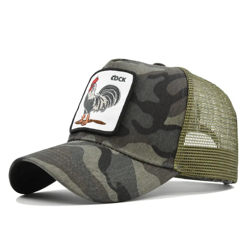 Rooster Animal Embroidered Baseball Mesh Hat - WAlMYe #