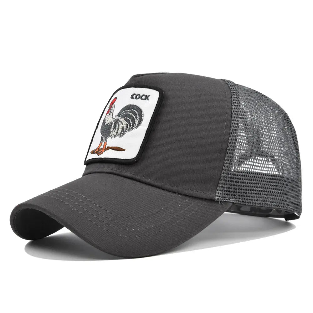 Rooster Animal Embroidered Baseball Mesh Hat - WAlMYe #