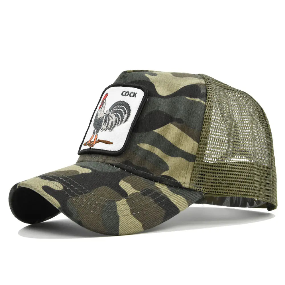 Rooster Animal Embroidered Baseball Mesh Hat - WAlMYe #