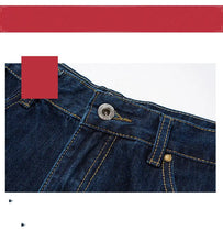 Load image into Gallery viewer, Slim Pants Unisex Unisex Topstitched Embroidered Jeans - WAlMYe #