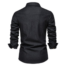 Load image into Gallery viewer, Men's Long-sleeved Denim Shirt Casual Solid Button Slim Tops Clothing