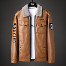 Load image into Gallery viewer, Turn-down Collar Coat Fleece-lined Thickened Slim Fit Trend Clothing