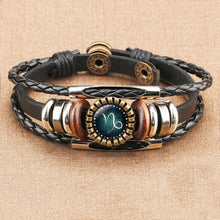 Load image into Gallery viewer, Multilayer Leather Bracelet 12 Constellation Zodiac Sign Men Braided Bracelets - WAlMYe #