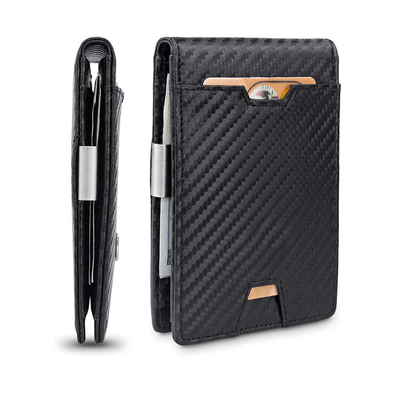 Men's Genuine Leather Carbon Fiber Wallet With Multiple Card Slots - WAlMYe #