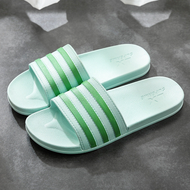 White Stripes Slippers For Women And Men Bathroom Slippers Home Shoes - WAlMYe #