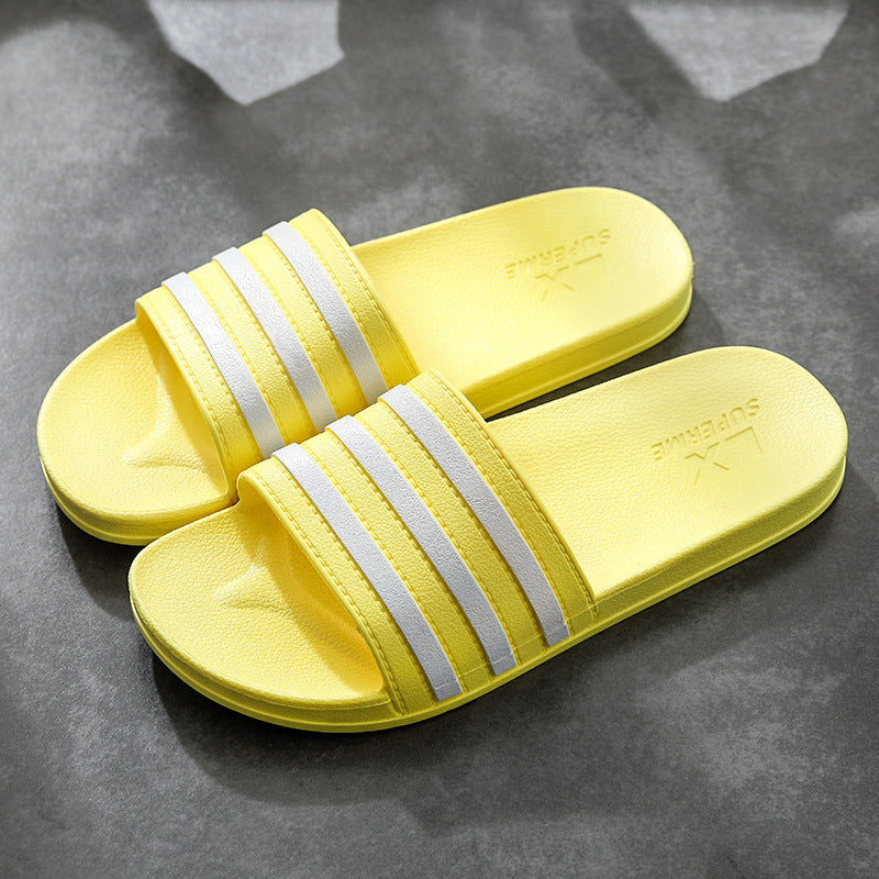 White Stripes Slippers For Women And Men Bathroom Slippers Home Shoes - WAlMYe #