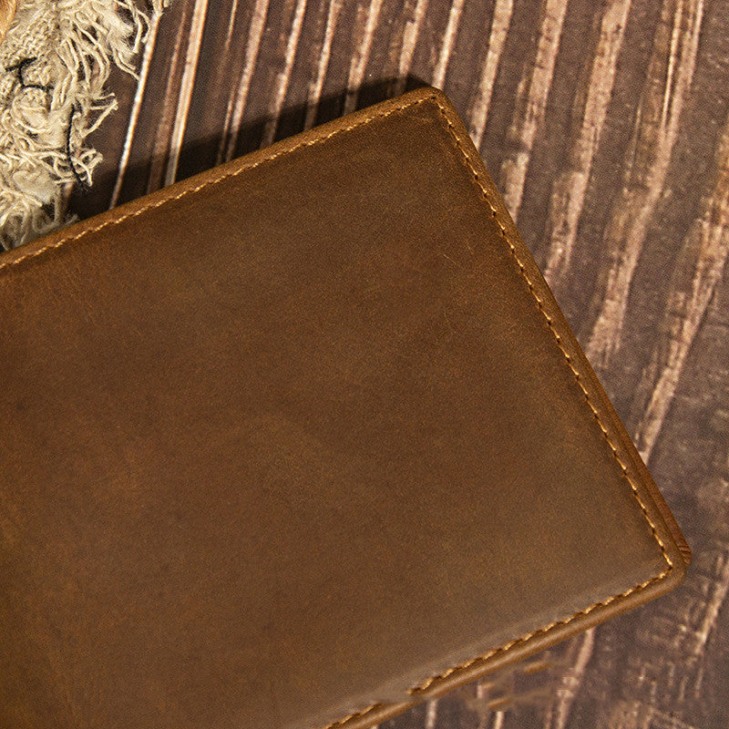 Men Wallet Horizontal Fashion Cephalic Layer Leather - WAlMYe #
