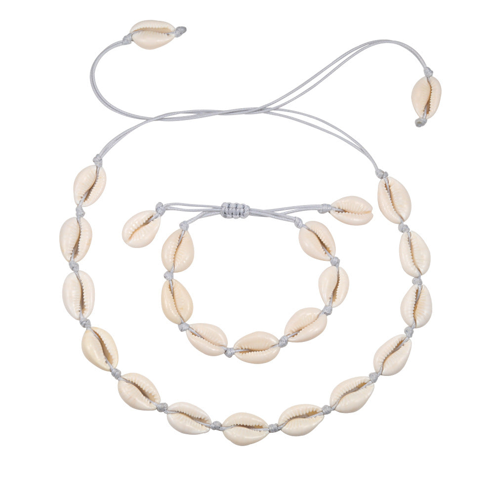 Shell Necklace Handmade Bracelet Clavicle Chain Anklet - WAlMYe #