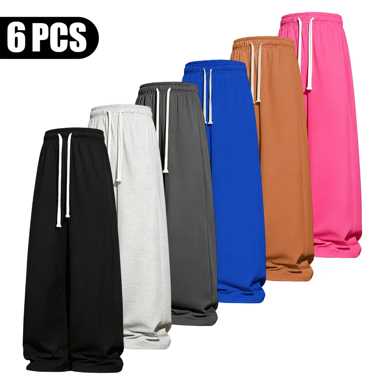 Men’S All-Season Baggy Wide-Leg Athletic Pants - Sports Clothing with Deep Pockets, Soft Breathable Fabric, Machine Washable Mens Clothing for Street Style, Khaki Pants Clothes